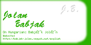 jolan babjak business card